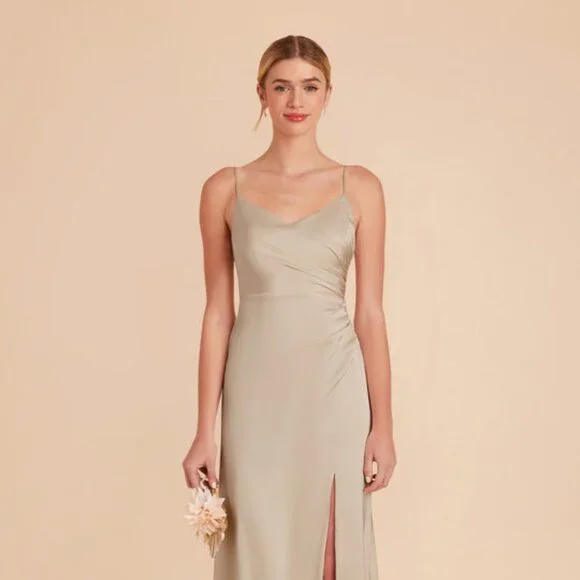 Birdy Grey | Dresses | New Birdy Grey Catherine Matte Satin Dress In Neutral  Champagne Size Medium | Poshmark